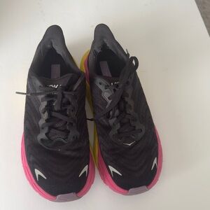 Hoka One One Black and Pink Athletic Shoes